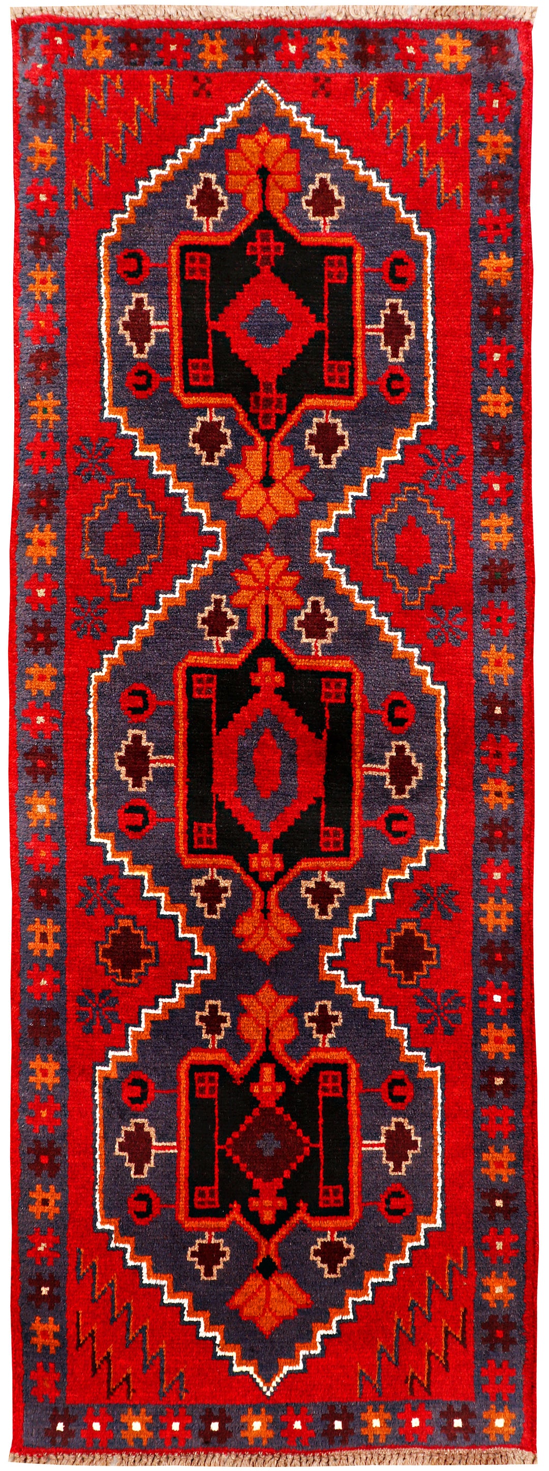 Red Baluchi Rug 2' 4" x 6' 6" Hand-Knotted