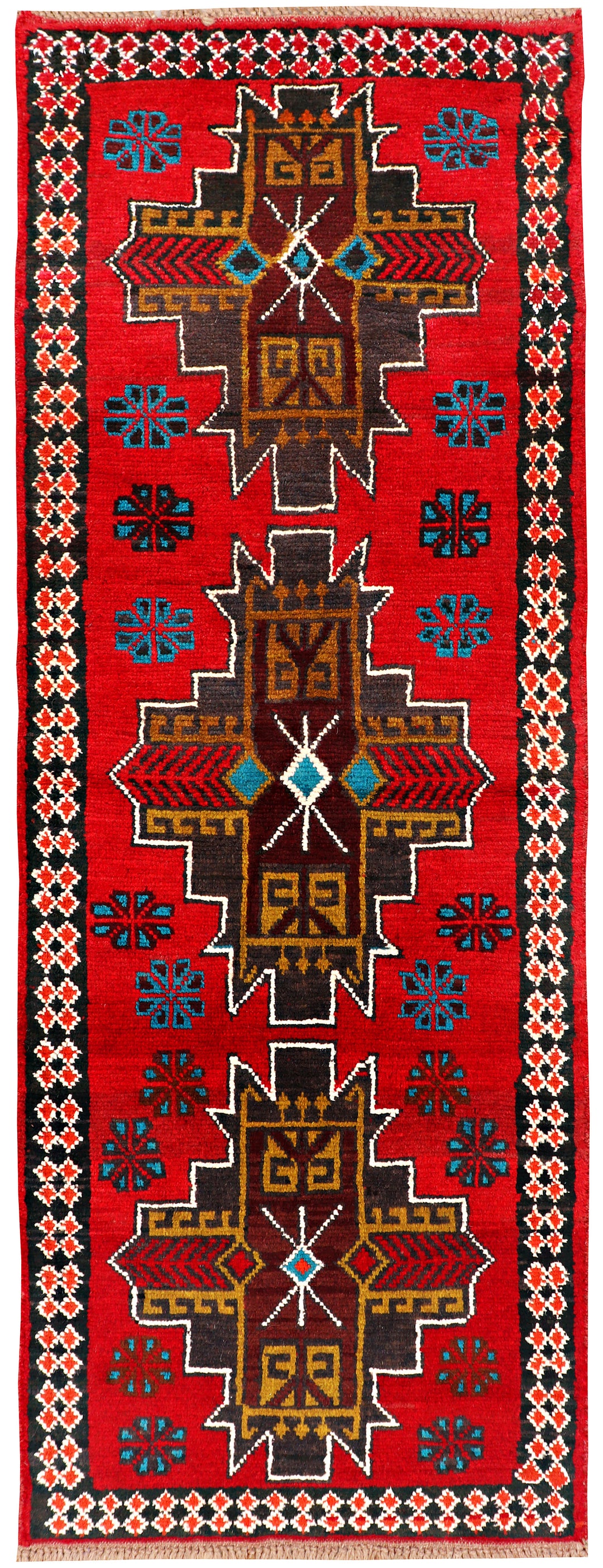 Red Afghan Baluchi Rug 2' 5" x 6' 6" Hand-Knotted