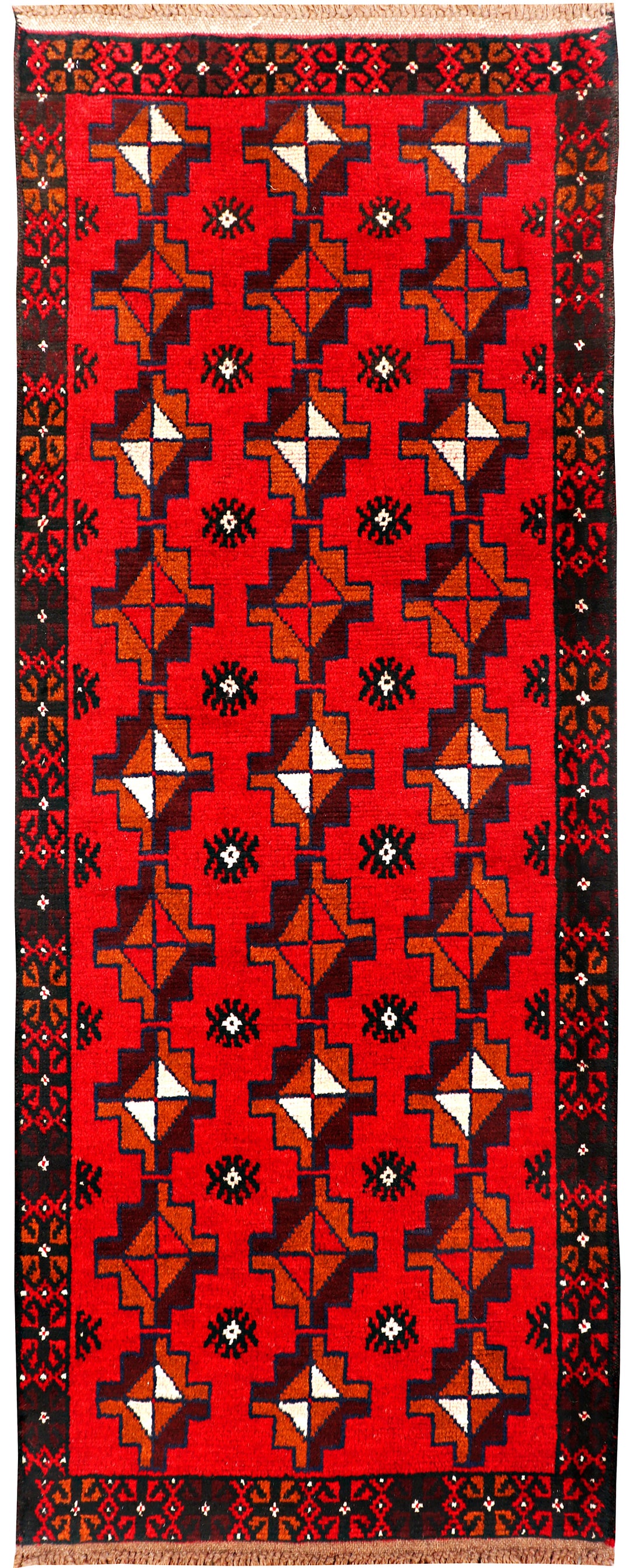 Red Baluchi Rug 2' 6 x 6' 2 Hand-Knotted