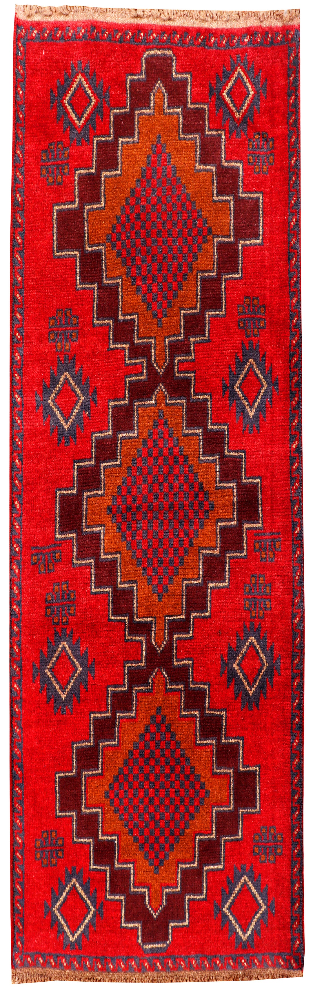 Red Baluchi Rug 2' 6" x 5' 9" Hand-Knotted