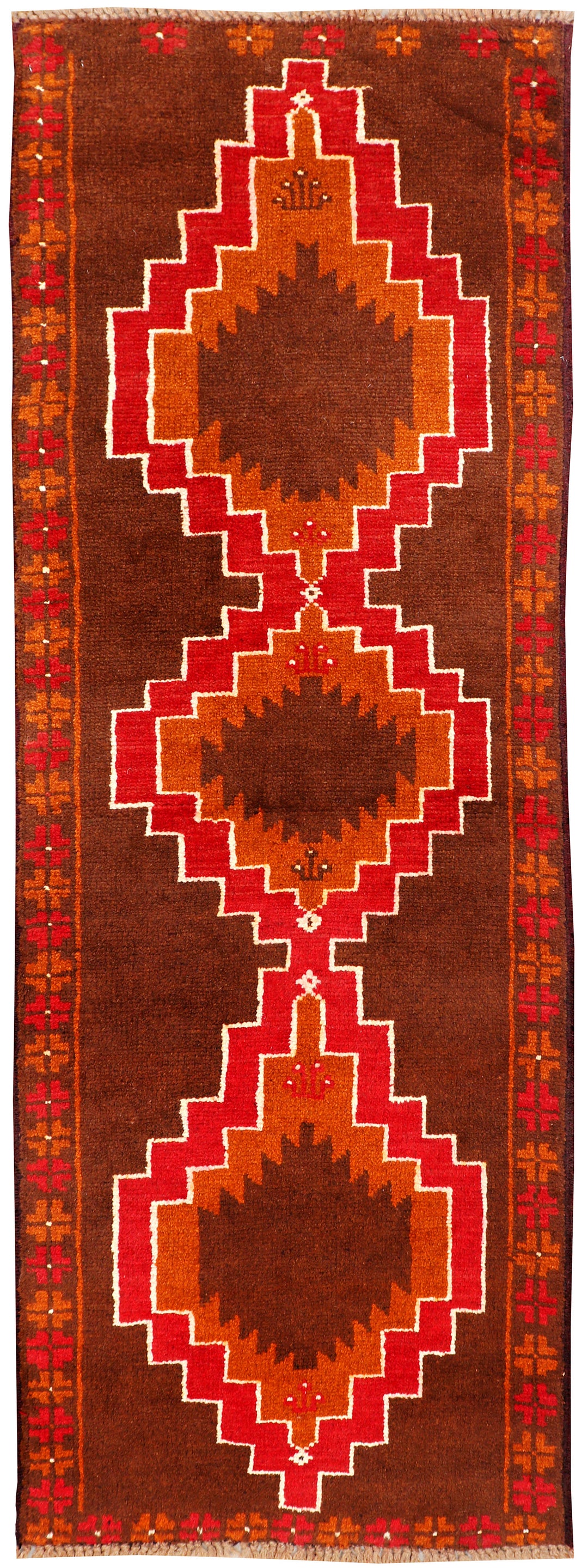 Afghan Baluchi Rug 2'2" x 6'3" Hand-Knotted