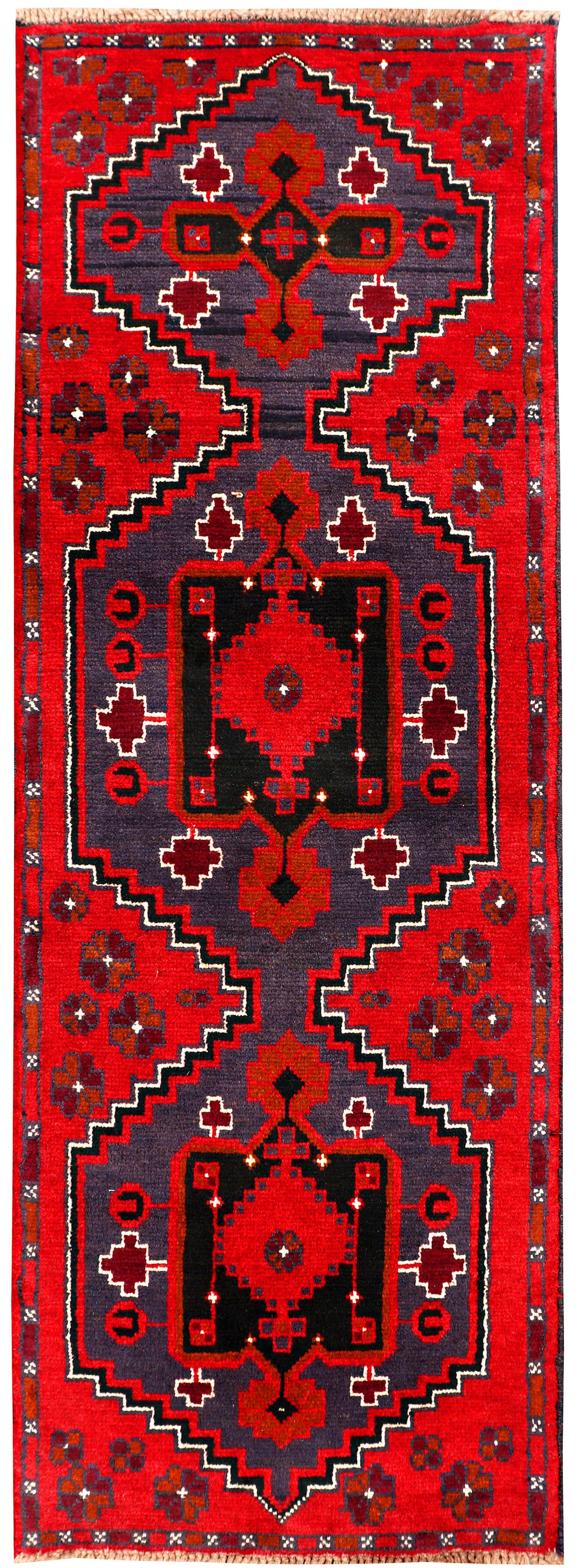 Red Baluchi Rug 2' 4 x 6' 8 Hand-Knotted