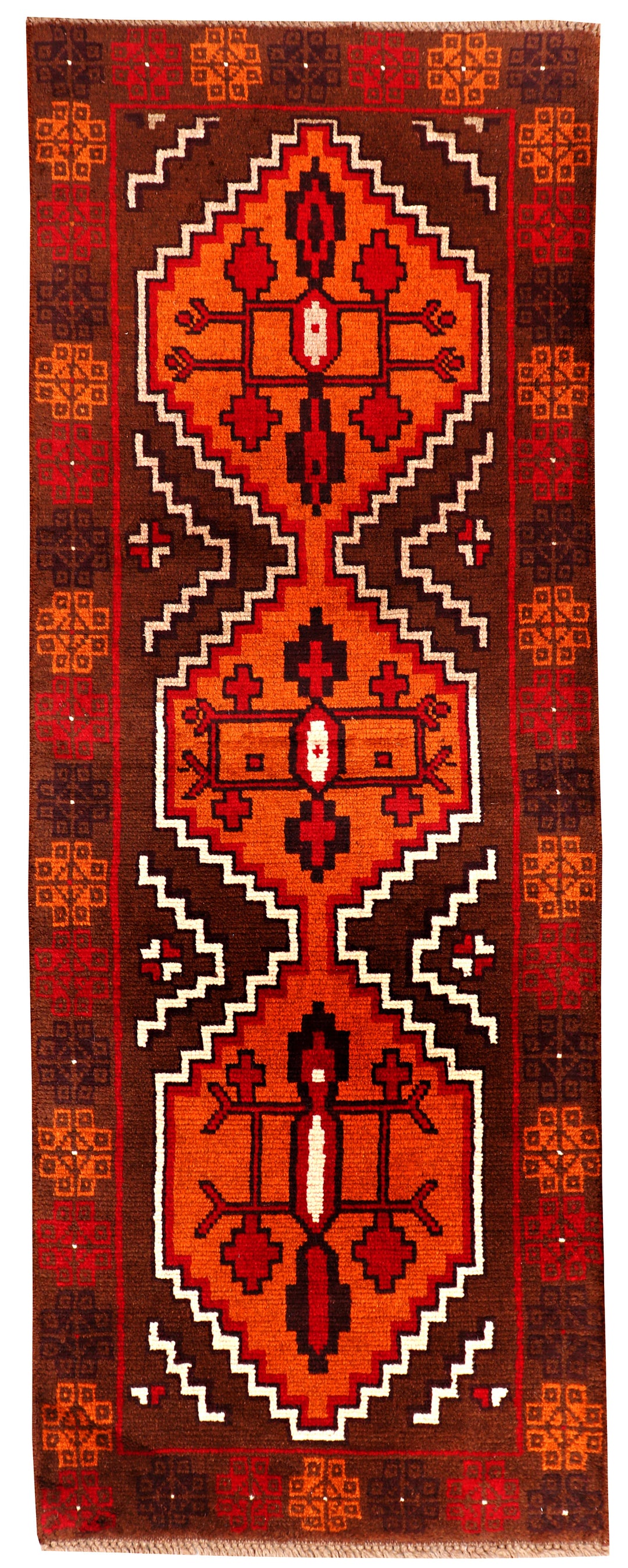 Sienna Afghan Baluchi Rug 2' 6 x 6' 5 Hand-Knotted