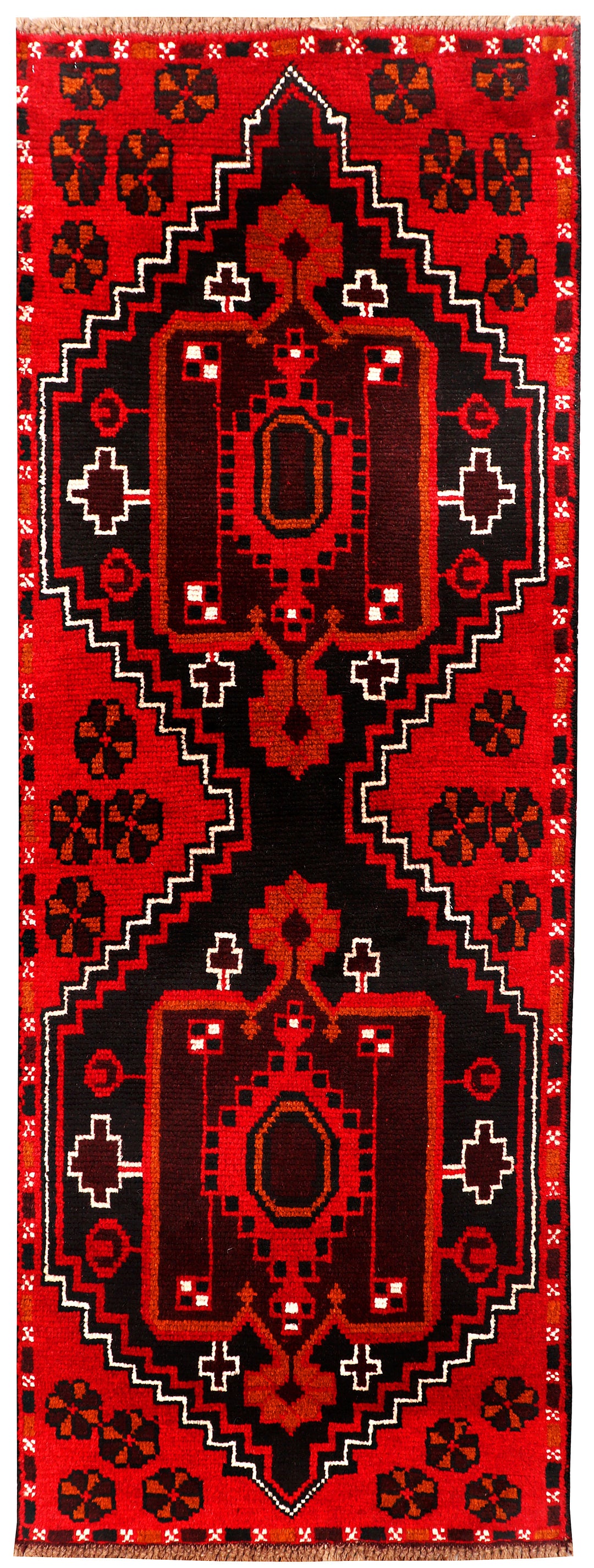 Red Afghan Baluchi Rug 2' 4" x 6' 7" Hand-Knotted