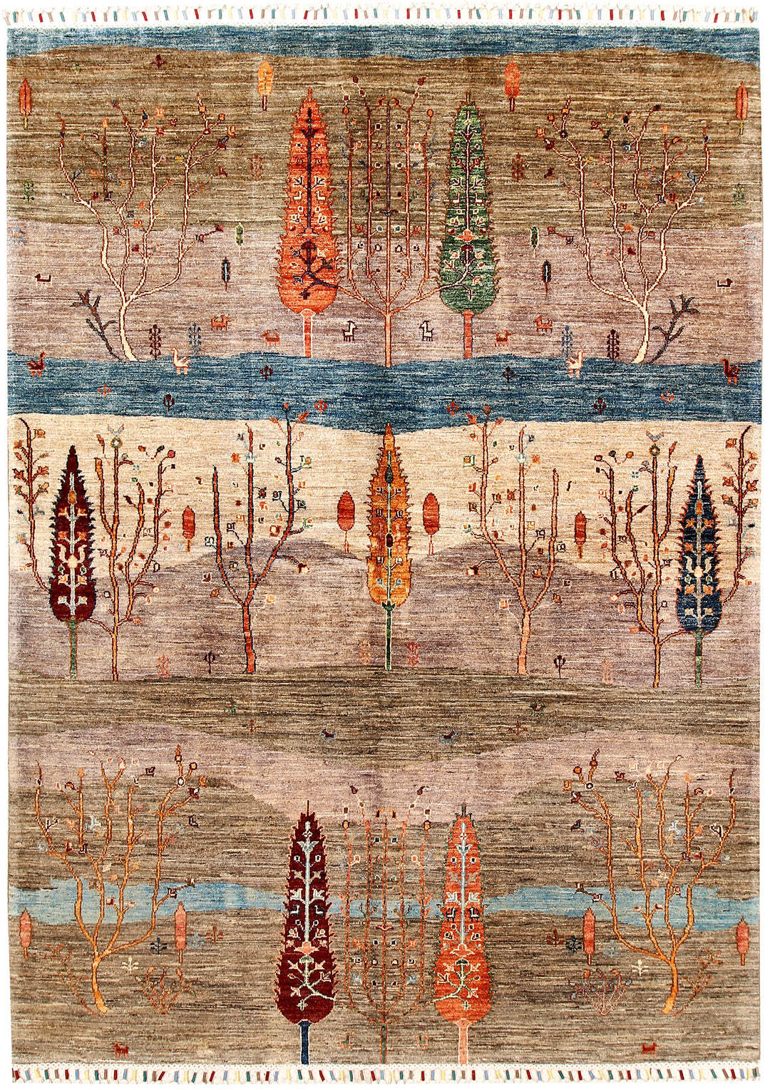 Afghan Kazak Rug 5' 9 x 8' Hand-Knotted