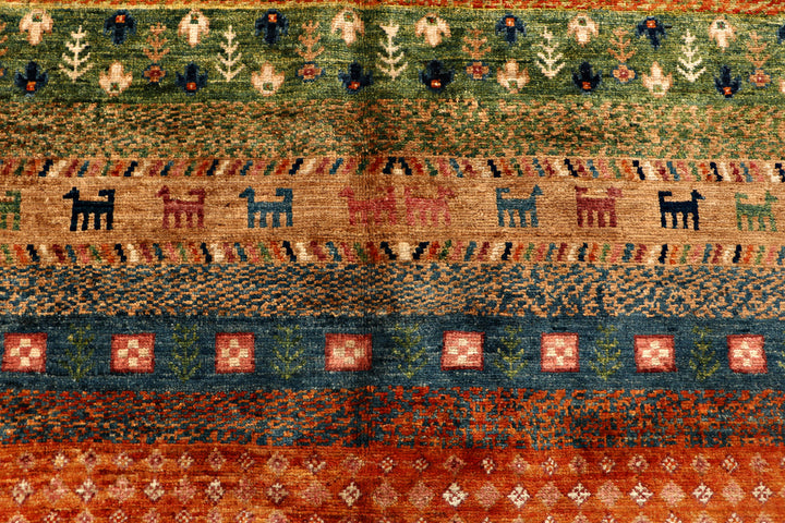 Multi Colored Kazak 6'  8" x 9'  8" - No. QA14889