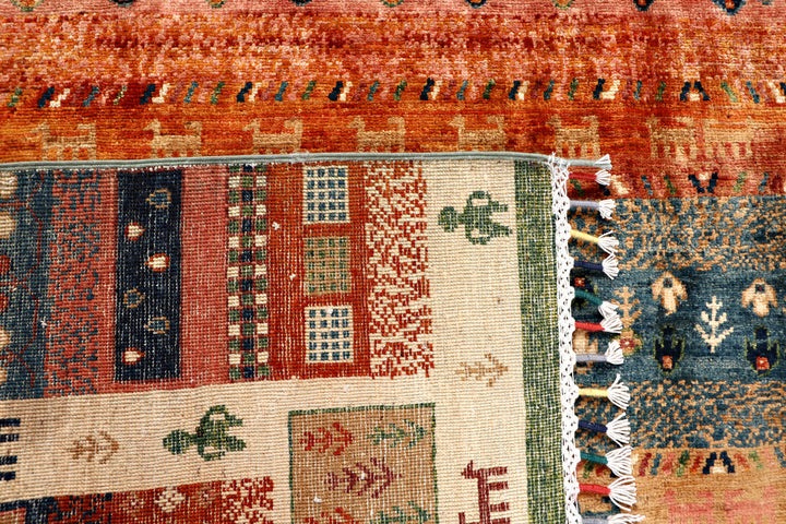 Multi Colored Kazak 6'  8" x 9'  8" - No. QA14889