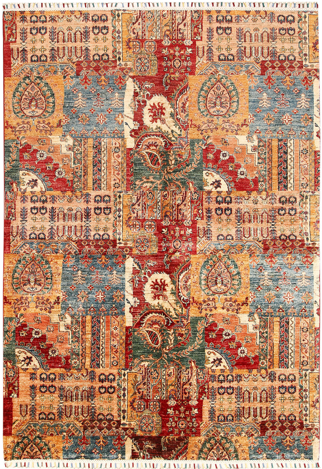 Afghan Kazak Rug 5' 5 x 7' 10 Hand-Knotted