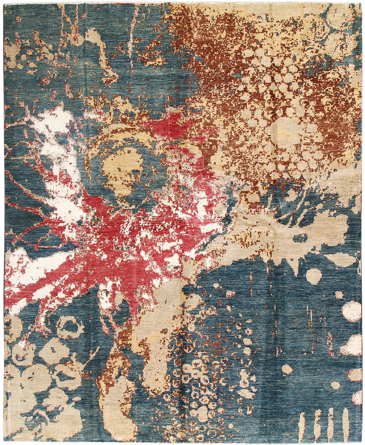 Multi Colored Abstract 7'  10" x 9'  10" - No. QA82944