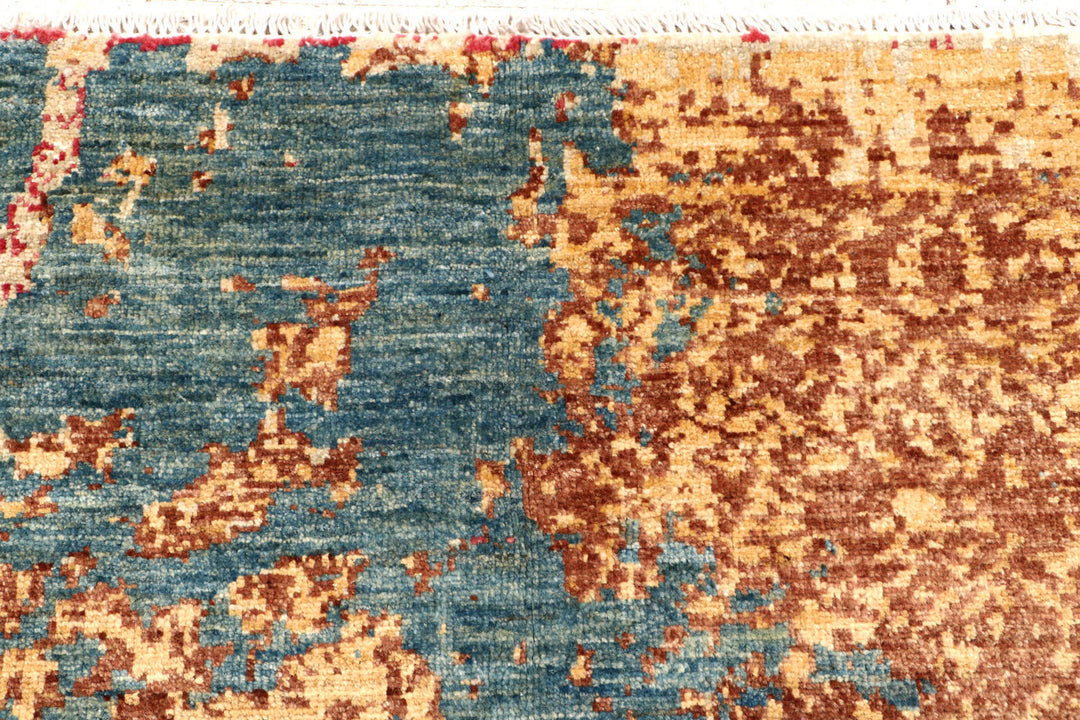 Multi Colored Abstract 8'  2" x 9'  11" - No. QA96804