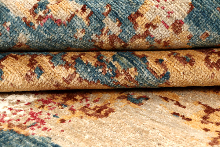 Multi Colored Abstract 8'  2" x 9'  11" - No. QA96804