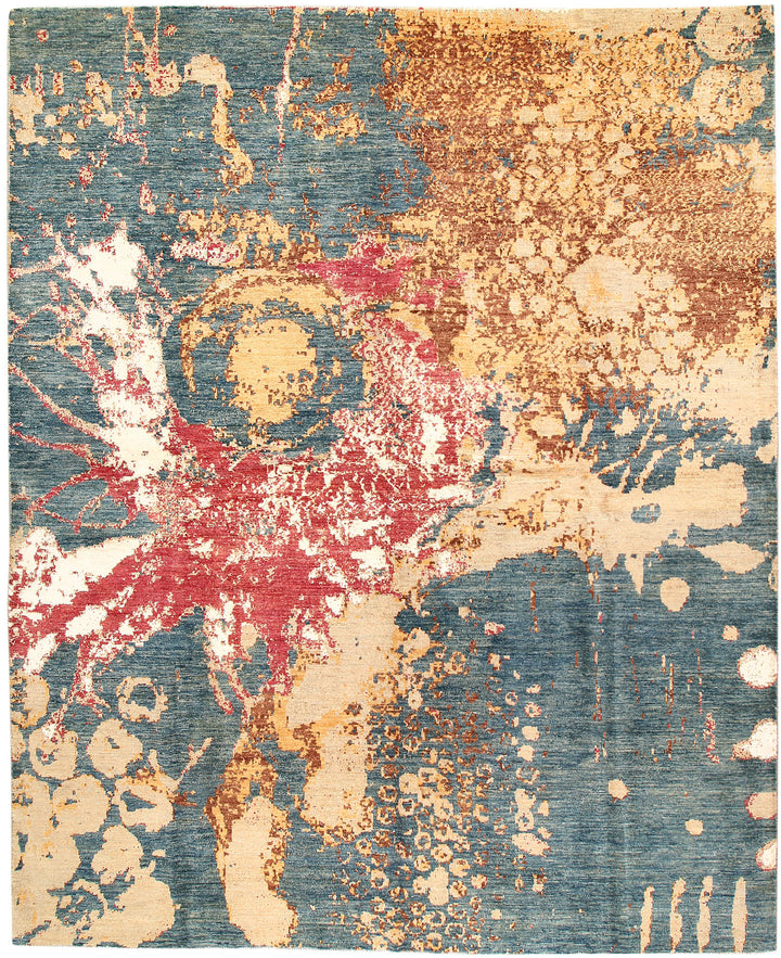 Multi Colored Abstract 8'  2" x 9'  11" - No. QA96804