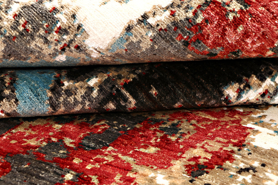 Multi Colored Abstract 6'  6" x 9'  6" - No. QA75292