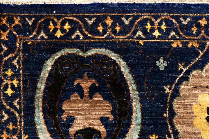 Midnight Blue Ikat 6'  8" x 9'  9" - No. QA92629