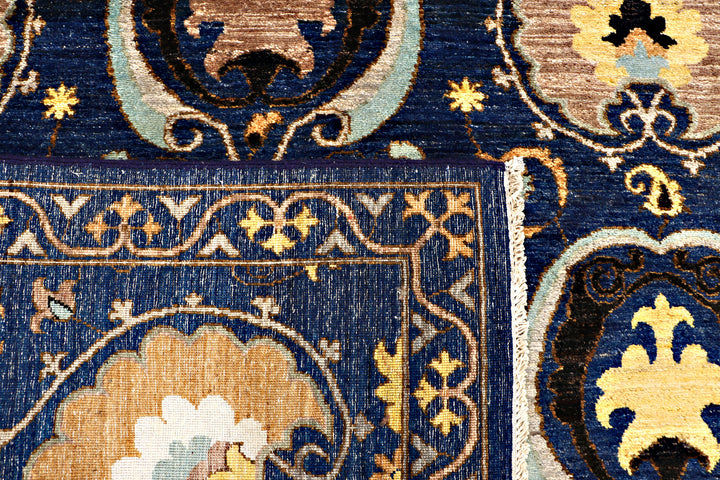 Midnight Blue Ikat 6'  8" x 9'  9" - No. QA92629