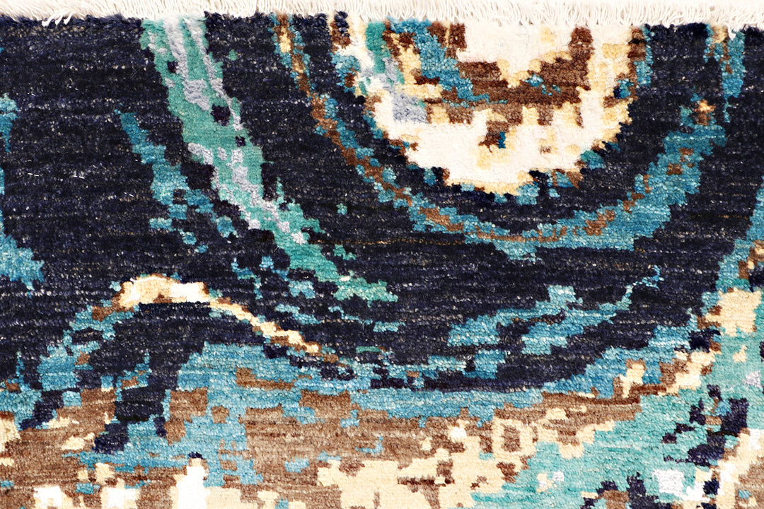 Multi Colored Abstract 3'  10" x 6'  4" - No. QA43734