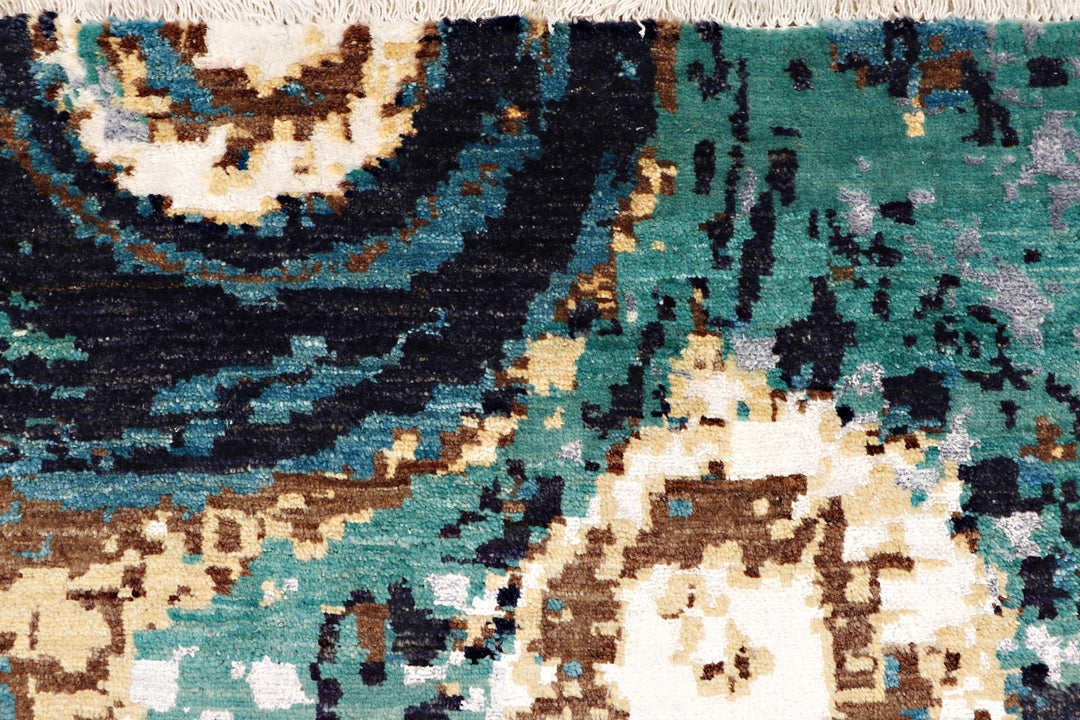 Multi Colored Abstract 3'  10" x 6'  4" - No. QA43734