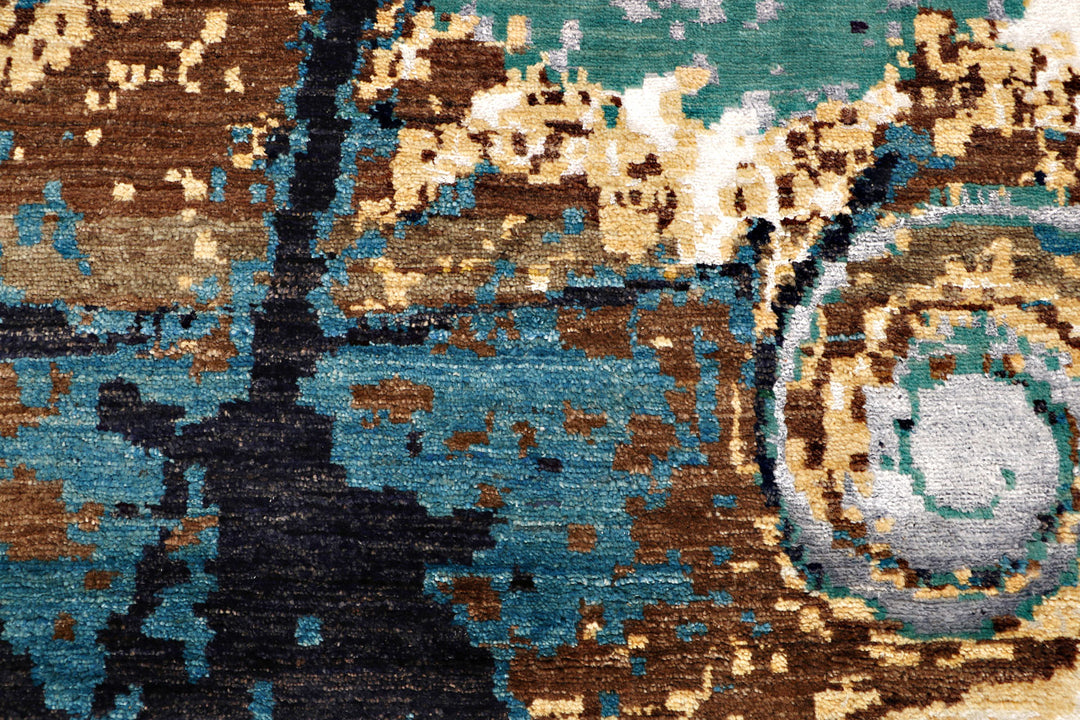 Multi Colored Abstract 3'  10" x 6'  4" - No. QA43734