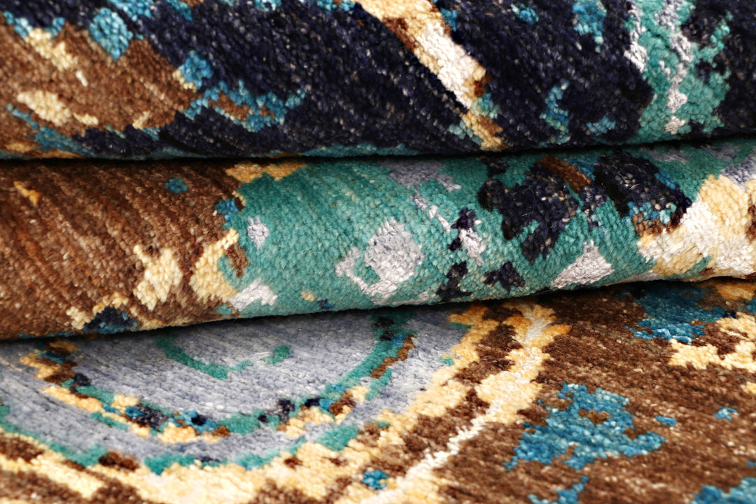 Multi Colored Abstract 3'  10" x 6'  4" - No. QA43734