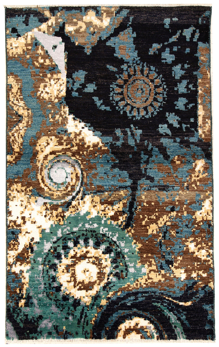 Multi Colored Abstract 3'  10" x 6'  4" - No. QA43734