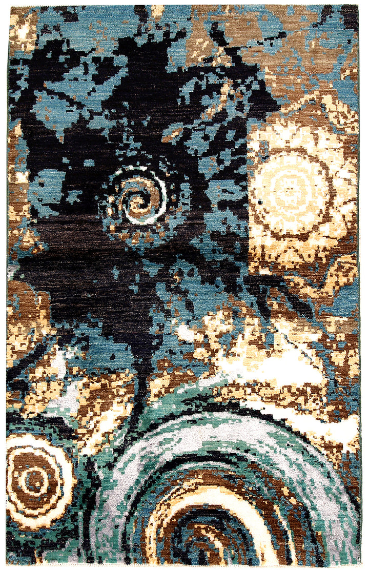 Multi Colored Abstract 4'  x" 6'  4" - No. QA95471