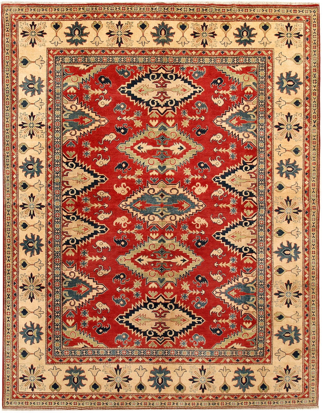 Tomato Afghan Kazak Rug 8' 9 x 11' 4 Hand-Knotted
