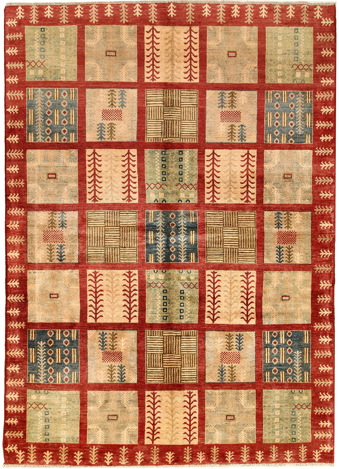 Afghan Kazak Rug 6' 9 x 9' 5 Hand-Knotted