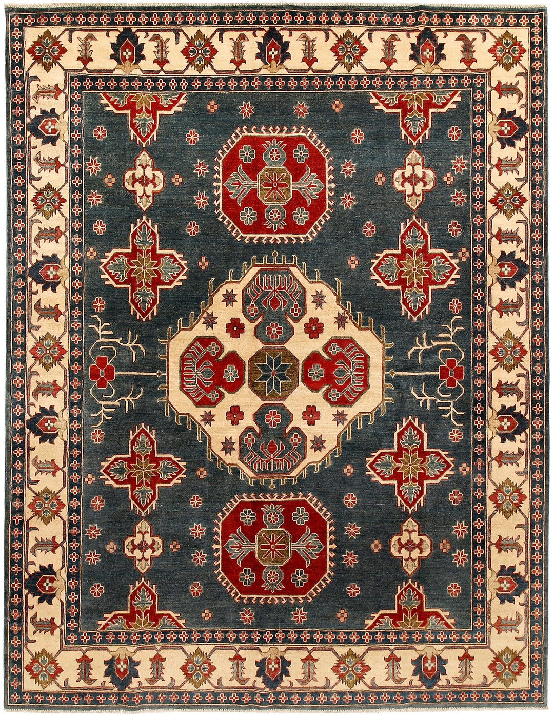 Dark Slate Grey Kazak 8' x 10' 2 - No. 71147