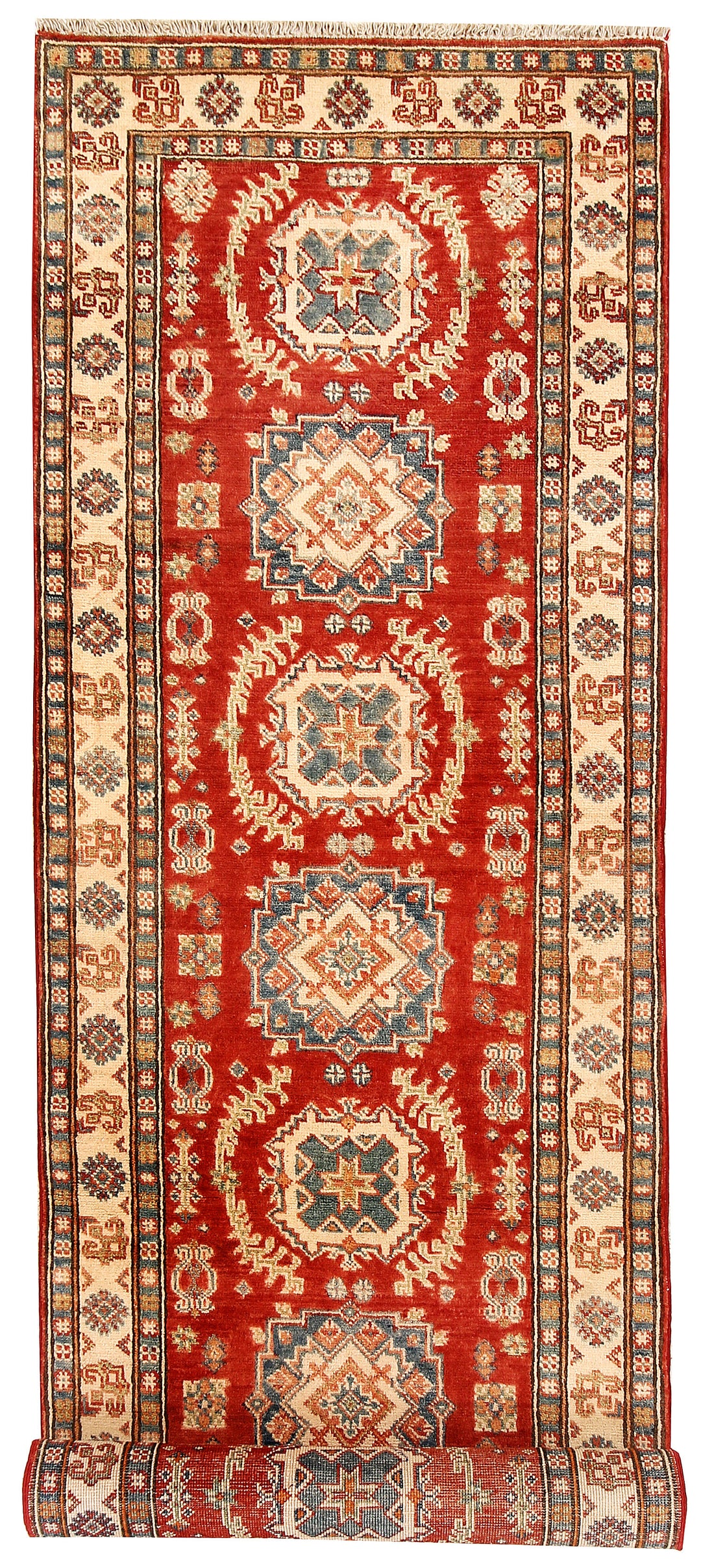 Afghan Kazak Rug 2' 7 x 9' 7 Hand-Knotted