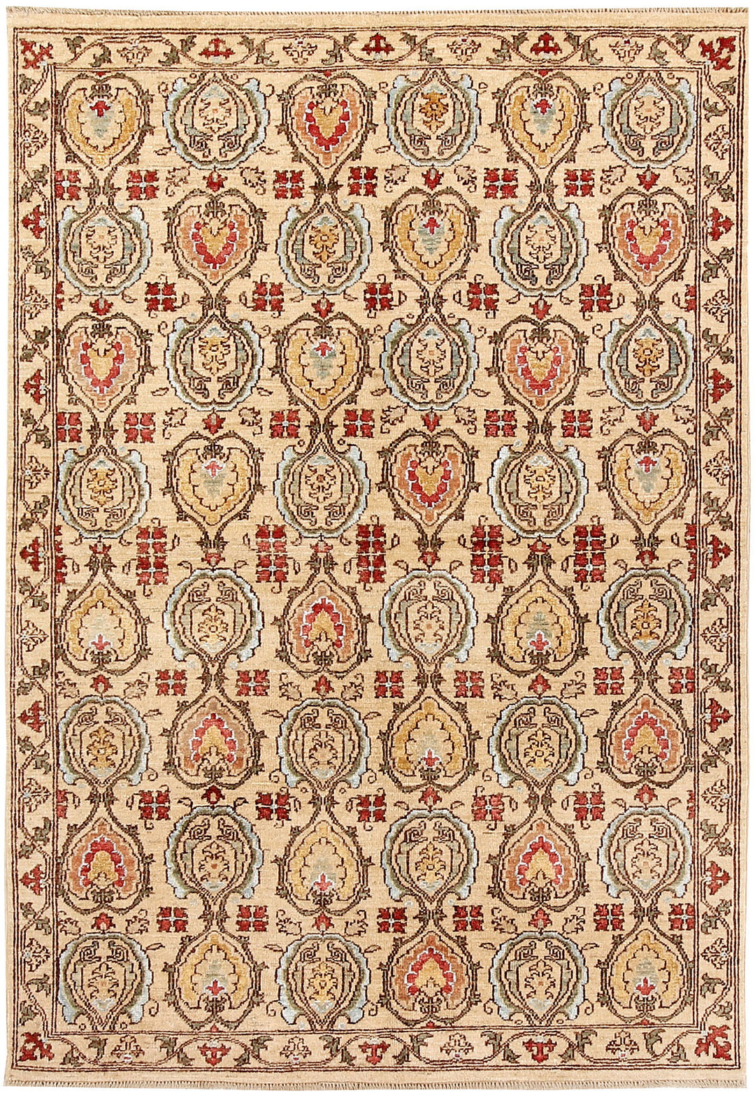 Blanched Almond Ikat 4'  7" x 6'  11" - No. QA66037