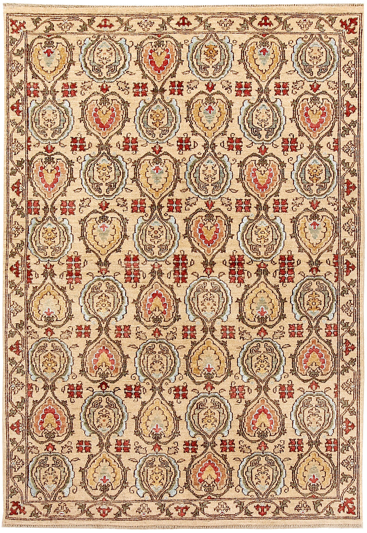 Blanched Almond Ikat 4'  7" x 6'  11" - No. QA66037
