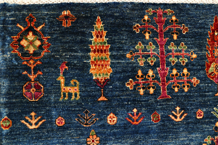 Steel Blue Kazak 5' x 6' 5 - No. 71240