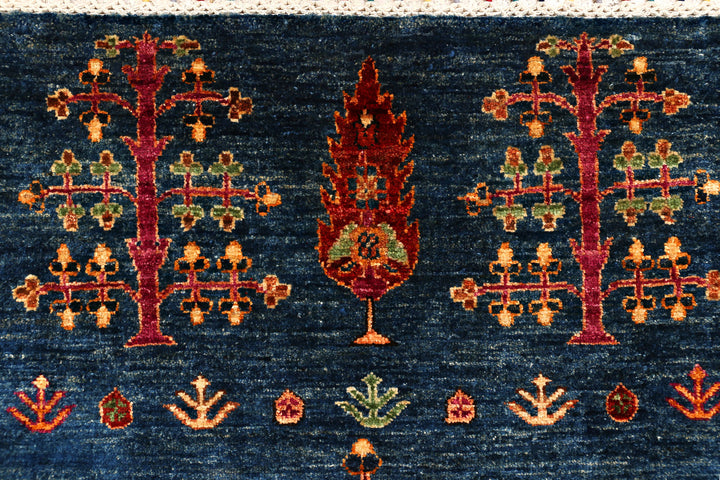 Steel Blue Kazak 5' x 6' 5 - No. 71240