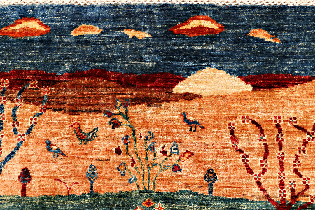 Afghan Kazak Rug 4'10" x 6'9" Hand-Knotted