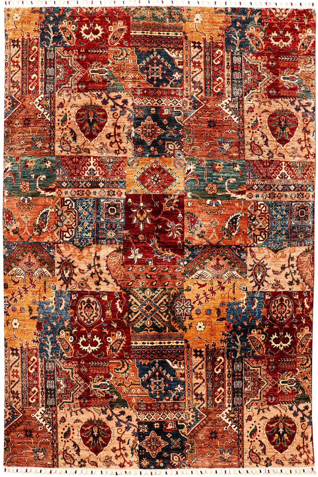 Afghan Kazak Rug 5' 11 x 9' Hand-Knotted