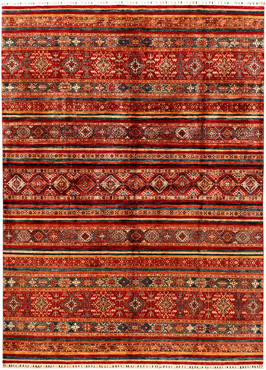 Afghan Kazak Rug 8' 9 x 12' 1 Hand-Knotted