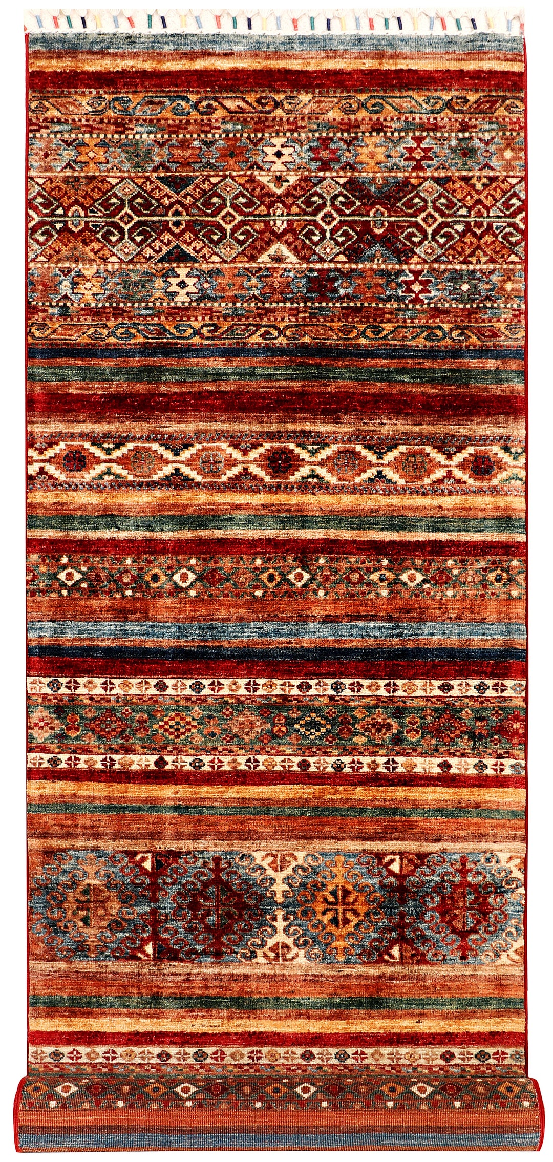 Afghan Kazak Rug 2' 8" x 9' 5" Hand-Knotted
