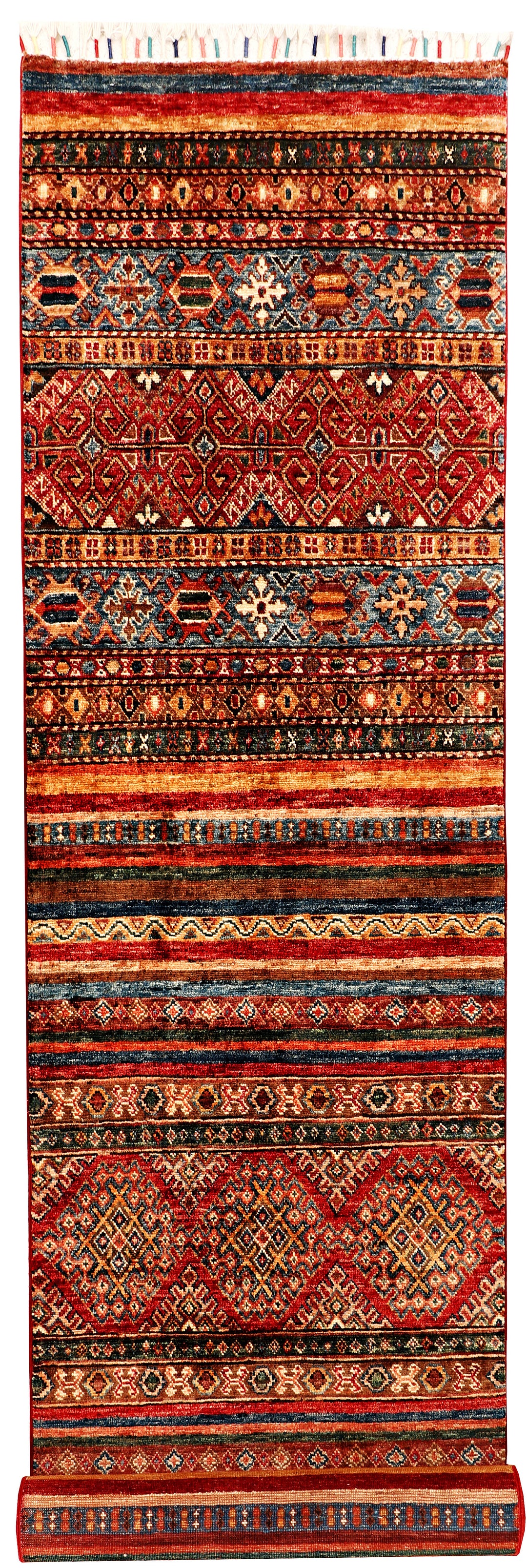 Afghan Kazak Rug 2' 7 x 9' 8 Hand-Knotted
