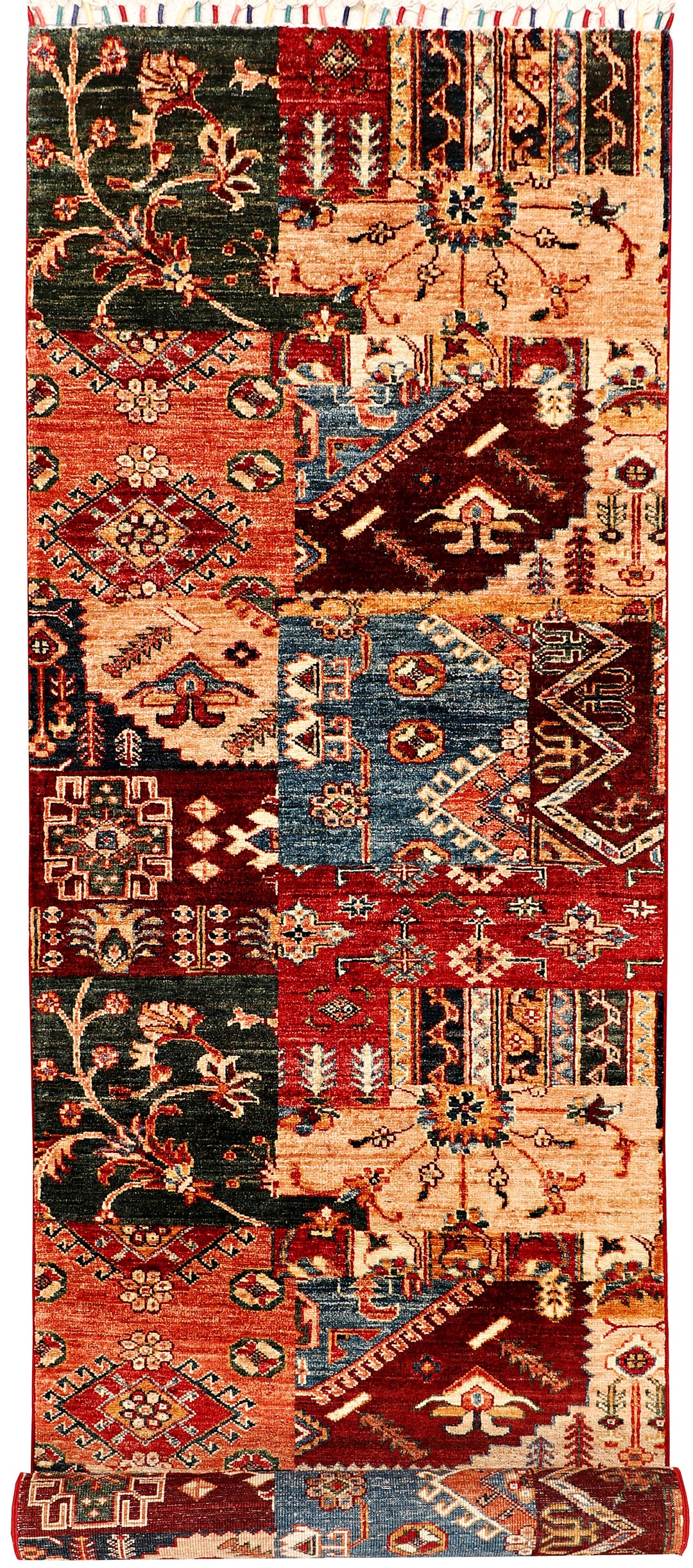 Afghan Kazak Rug 2' 7 x 9' 6 Hand-Knotted