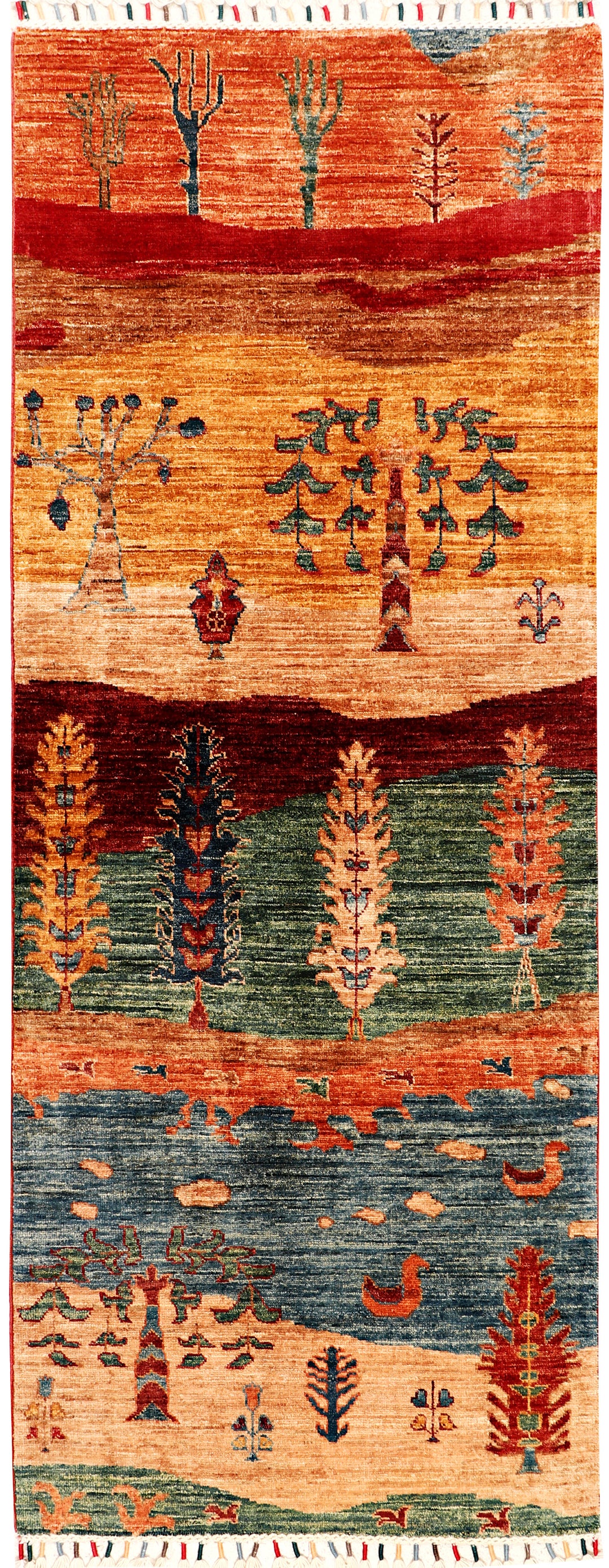Afghan Kazak Rug 2' 7" x 6' 9" Hand-Knotted