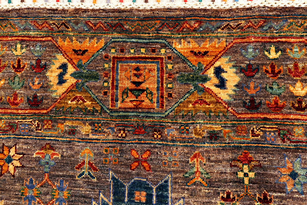 Saddle Brown Kazak 5' 8 x 8' - No. 71302