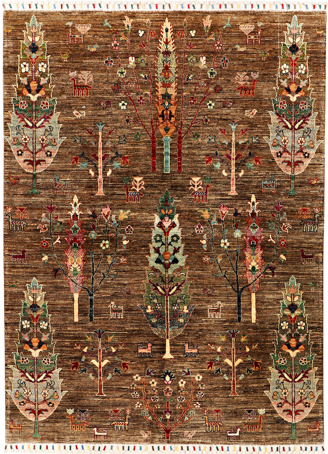 Afghan Kazak Rug 4' 11 x 6' 8 Hand-Knotted