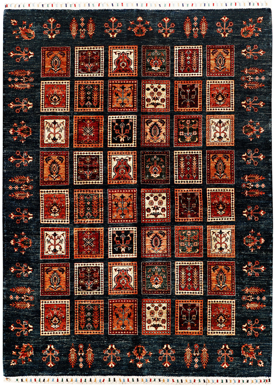 Afghan Bakhtiar Rug 5' 9 x 8' 1 Hand-Knotted