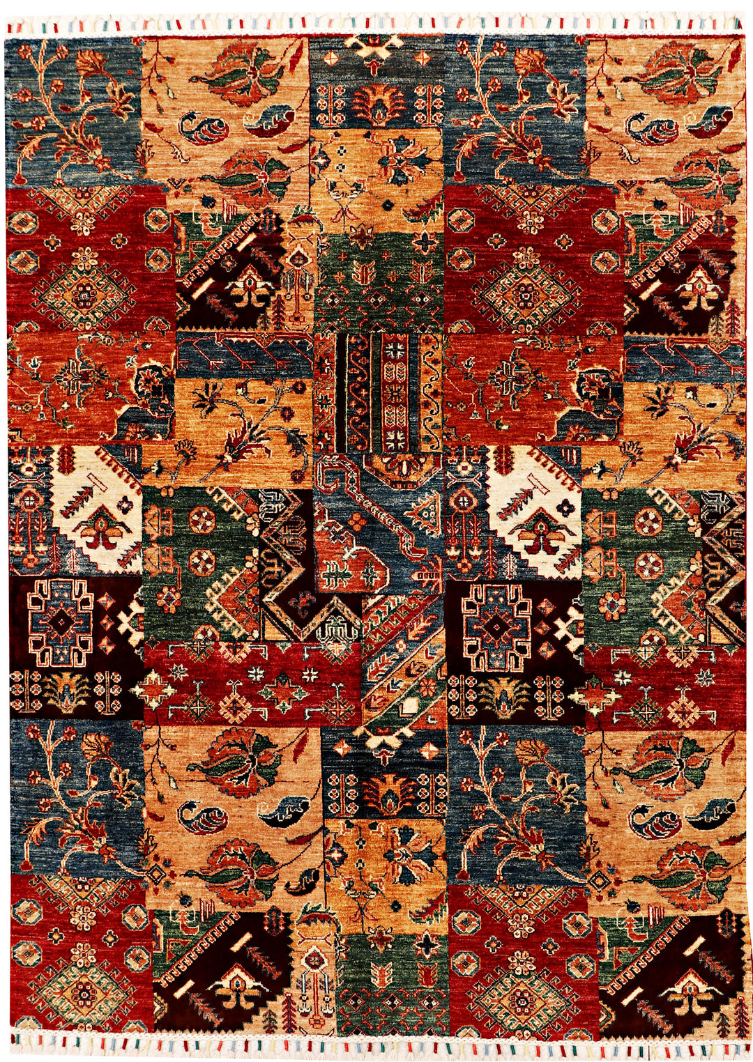Afghan Kazak Rug 5' 6 x 7' 5 Hand-Knotted
