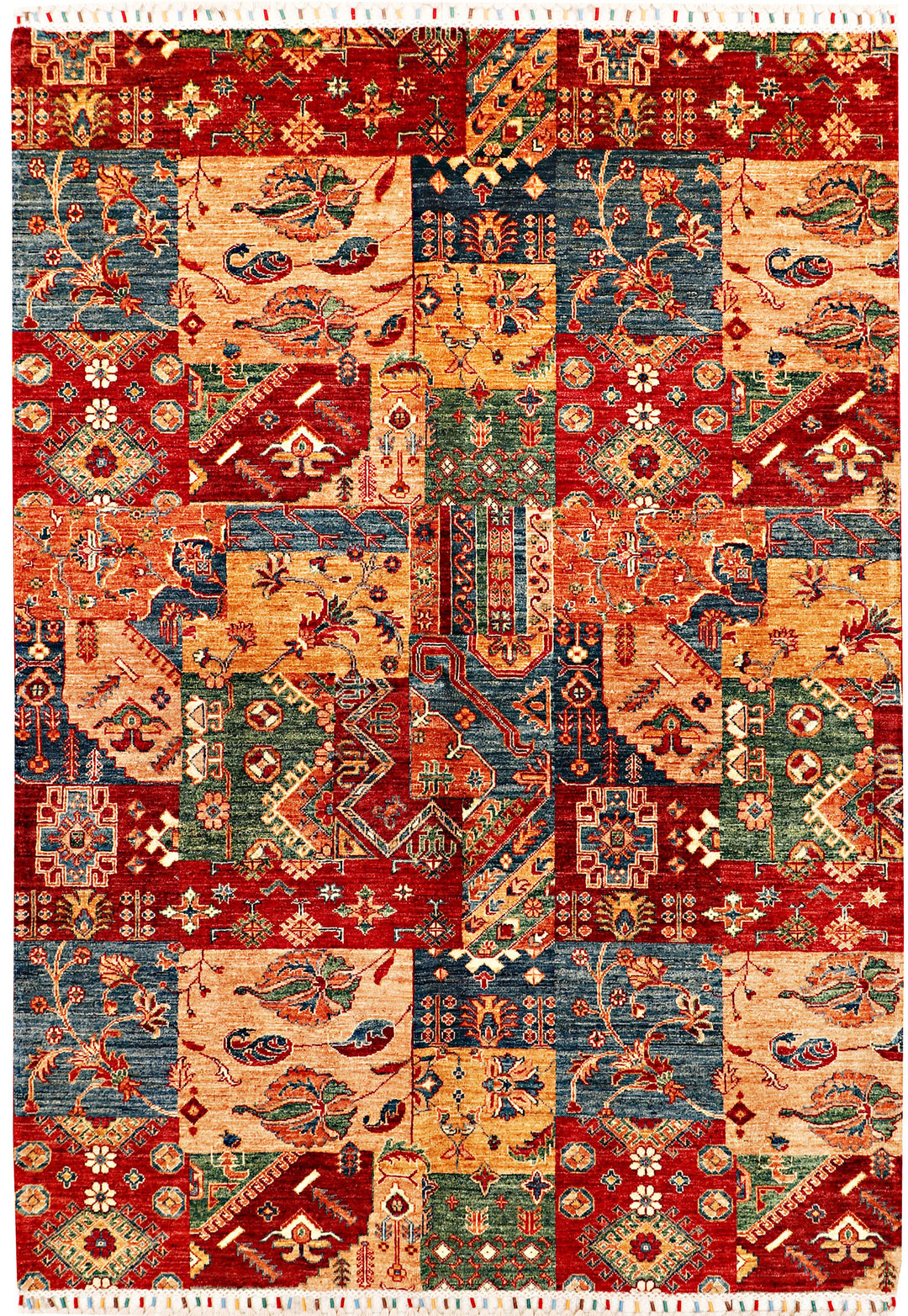 Afghan Kazak Rug 5' 8 x 7' 10 Hand-Knotted