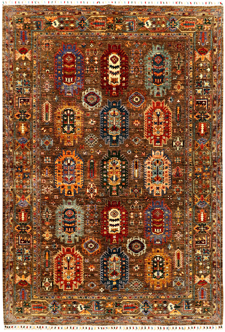 Saddle Brown Kazak 6' 11 x 10' - No. 71409