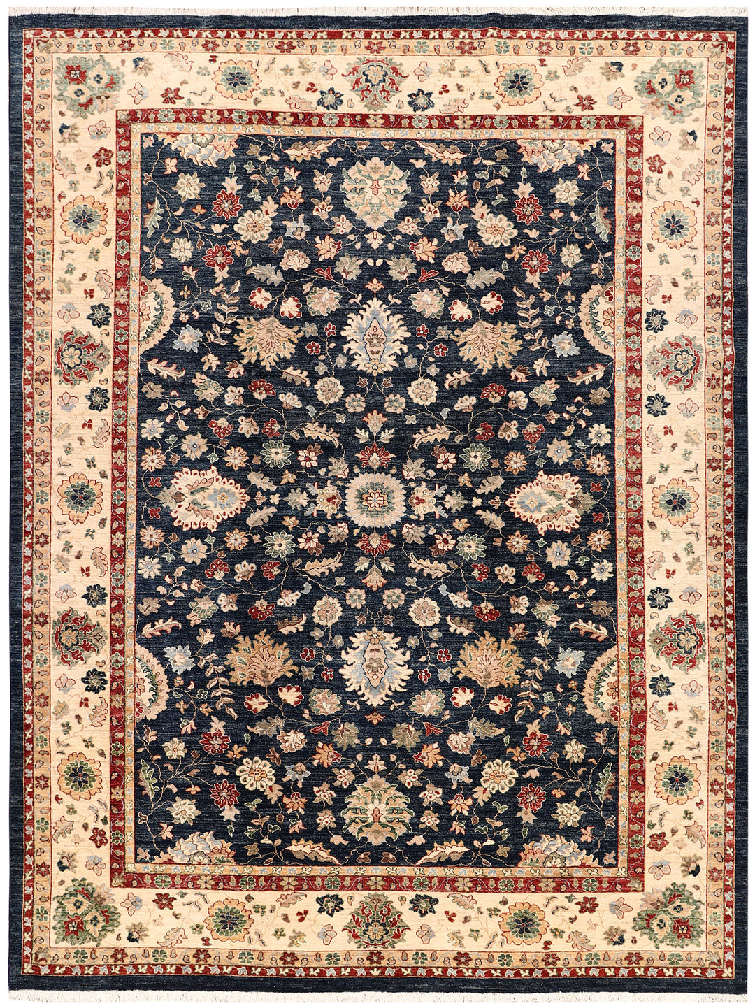 Afghan Ziegler Rug 8' 9 x 11' 9 Hand-Knotted