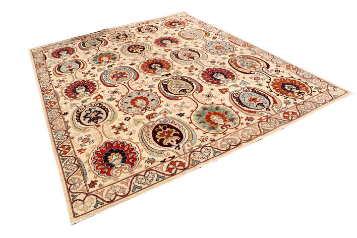 Bisque Ikat 7'  10" x 9'  11" - No. QA90512