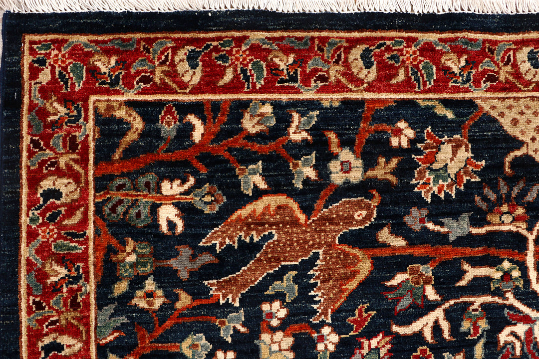 Afghan Hunting Rug 6' x 8'11" Hand-Knotted