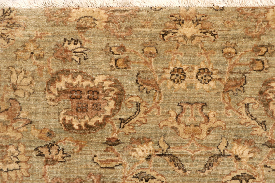 White Afghan Ikat Rug 6' x 8' 6" Hand-Knotted